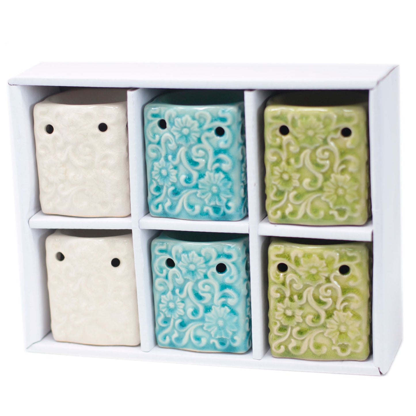 Classic Small Square Floral Oil Burner
