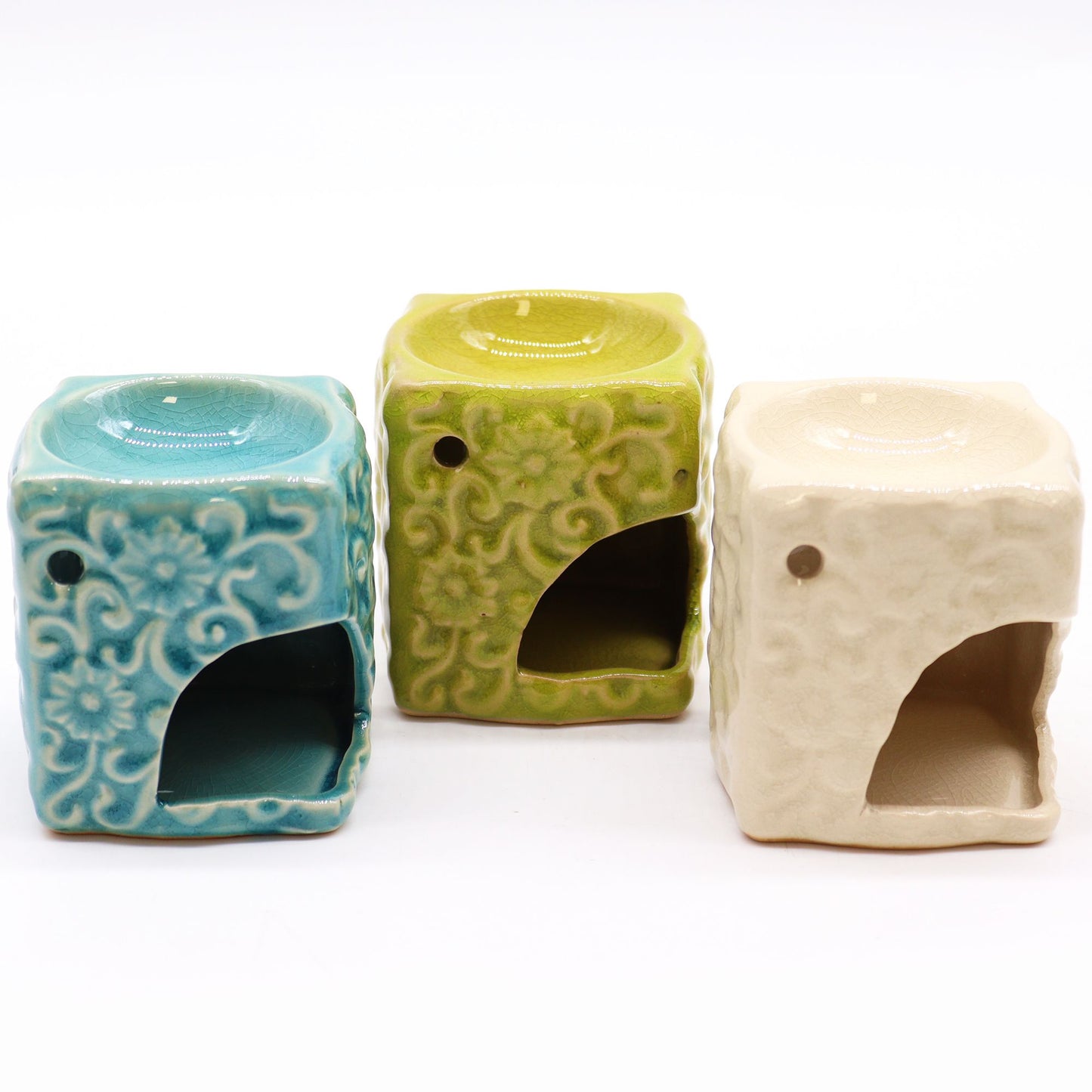 Classic Small Square Floral Oil Burner