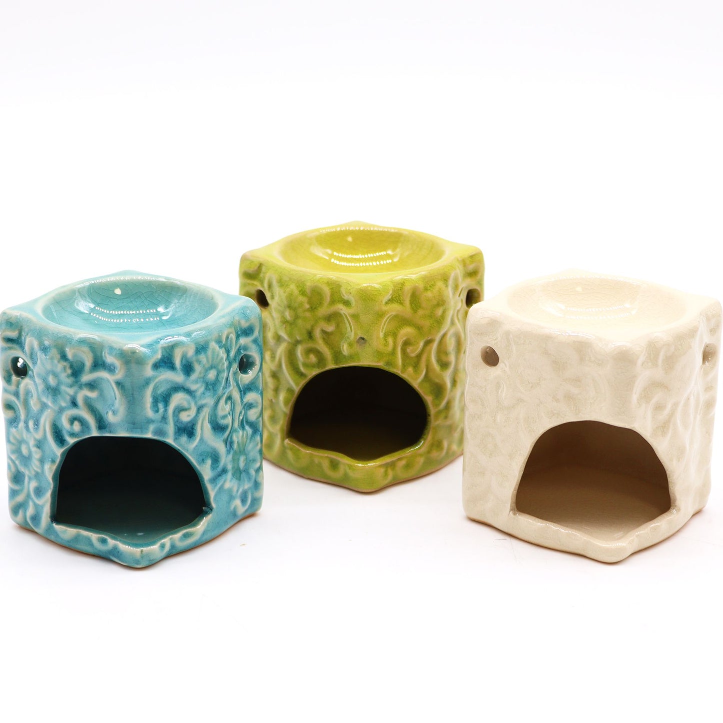 Classic Small Square Floral Oil Burner
